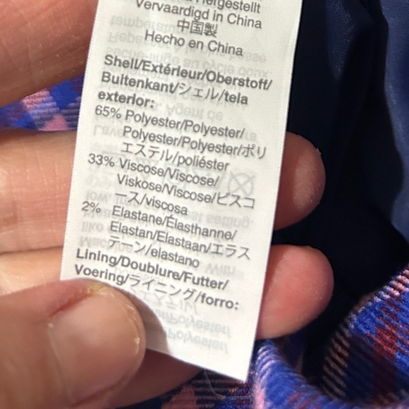 EUC like new size 12 Large J. Crew Purple Plaid Pencil Skirt with buttons. - Picture 14 of 14